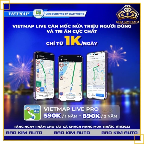 Vietmap Live Pro giá rẻ 1 năm chỉ 395k